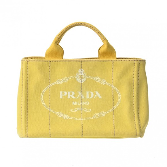 Prada Mini Canapa Yellow Handbag - Picture 1 of 12